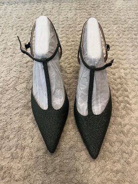 NWT Tuckernuck Green Metallic Margot Heel